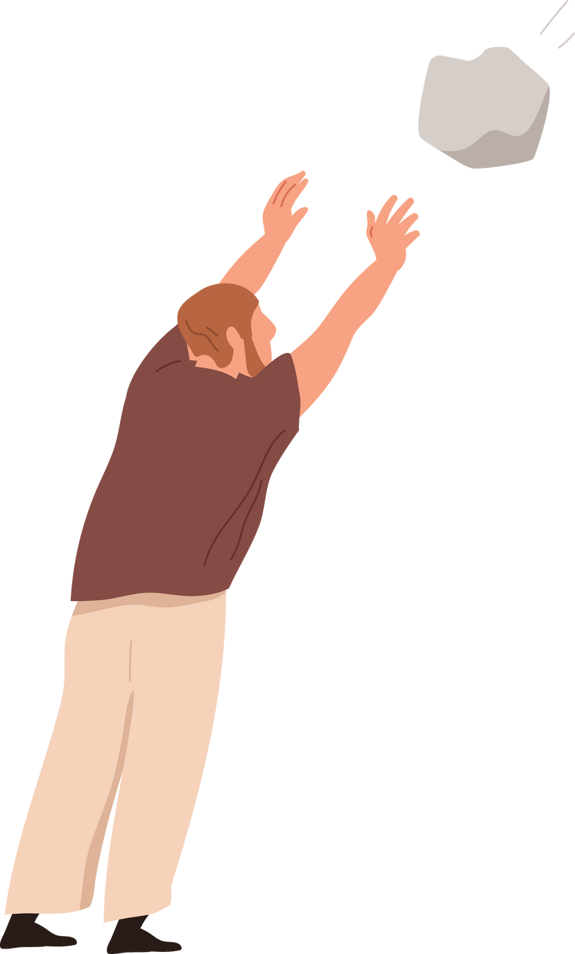 Man Throwing Big Stone