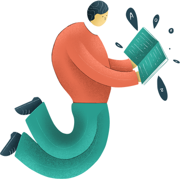 Man Reading Book Illustration